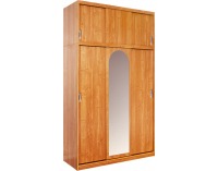 Šatníková skriňa s posuvnými dverami a zrkadlom Kamma 6D - jelša