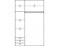 Šatníková skriňa s posuvnými dverami Kamma 6D - craft biely