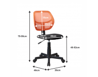Kancelárska stolička Mesh - oranžová / čierna