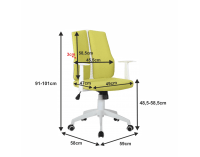 Kancelárska stolička s podrúčkami Delano - zelená / biela