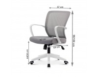 Kancelárska stolička s podrúčkami Glam - sivá / biela