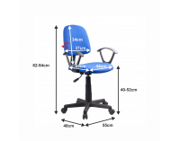 Kancelárska stolička s podrúčkami Tamson - modrá / čierna