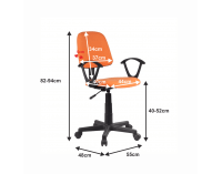 Kancelárska stolička s podrúčkami Tamson - oranžová / čierna