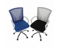 Kancelárske kreslo s podrúčkami Izolda - sivá / čierna / biela / chróm