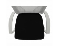 Kancelárske kreslo s podrúčkami Izolda - sivá / čierna / biela / chróm