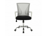 Kancelárske kreslo s podrúčkami Izolda - sivá / čierna / biela / chróm