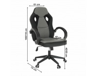 Kancelárske kreslo s podrúčkami Lester New - čierna / sivá