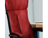 Kancelárske kreslo s podrúčkami Mersin - červená / čierna