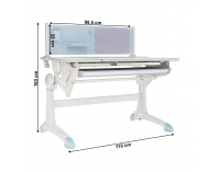 Rastúci písací stolík Kanton - modrá / biela