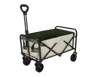 Skladací záhradný vozík Karil - béžová / zelená / čierna