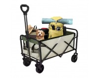 Skladací záhradný vozík Karil - béžová / zelená / čierna