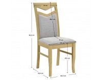 Jedálenská stolička Karla - prírodná / sivá