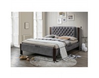 Čalúnená manželská posteľ s roštom Karola 160 160x200 cm - sivá