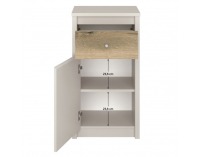 Jednodverová komoda so zásuvkou Karos 1D1S - kašmír / dub evoke