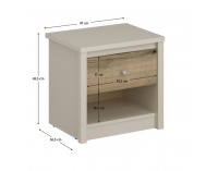 Nočný stolík Karos 1S - kašmír / dub evoke