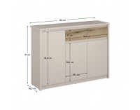 Trojdverová komoda so zásuvkou Karos 3D1S - kašmír / dub evoke