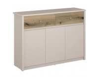 Trojdverová komoda so zásuvkami Karos 3D2S - kašmír / dub evoke