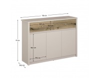 Trojdverová komoda so zásuvkami Karos 3D2S - kašmír / dub evoke