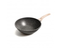 Wok panvica s nepriľnavým povrchom Karote 30 cm - mramor