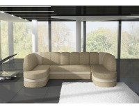 Rohová sedačka U s rozkladom Kaserta L/P - cappuccino / béžová