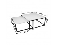 Konferenčný stolík (2 ks) Kastler New Typ 1 - biela / čierna