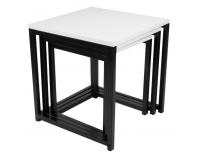 Konferenčný stolík (3 ks) Kastler New Typ 3 - biela / čierna