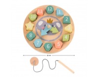 Montessori detské drevené edukačné hodiny Katel - mix farieb