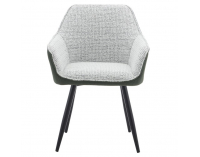 Dizajnové kreslo Katriel - zelená / svetlosivý melír / čierna