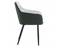 Dizajnové kreslo Katriel - zelená / svetlosivý melír / čierna