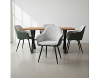 Dizajnové kreslo Katriel - zelená / svetlosivý melír / čierna