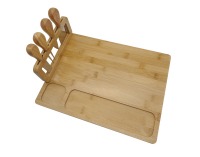 Drevená doska na krájanie syra Keiso - prírodná / strieborná