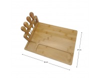 Drevená doska na krájanie syra Keiso - prírodná / strieborná