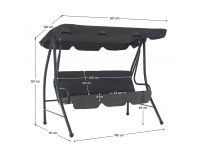 Záhradná hojdačka Kemi - sivá