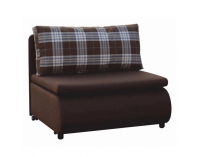 Rozkladacie kreslo s úložným priestorom Keny New - hnedá / vzor