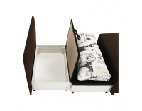 Rozkladacie kreslo s úložným priestorom Keny New - hnedá / vzor (Paris 03)