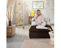 Rozkladacie kreslo s úložným priestorom Keny New - hnedá / vzor (Paris 03)