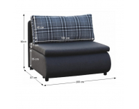 Rozkladacie kreslo s úložným priestorom Keny New - sivá / vzor