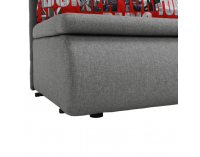 Rozkladacie kreslo s úložným priestorom Keny New - sivá / vzor (Tokyo red)