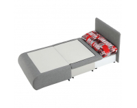 Rozkladacie kreslo s úložným priestorom Keny New - sivá / vzor (Tokyo red)