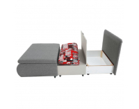 Rozkladacie kreslo s úložným priestorom Keny New - sivá / vzor (Tokyo red)
