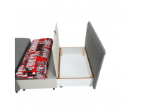 Rozkladacie kreslo s úložným priestorom Keny New - sivá / vzor (Tokyo red)