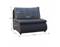 Rozkladacie kreslo s úložným priestorom Keny - sivá / vzor