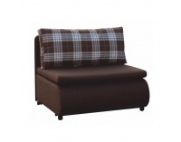 Rozkladacie kreslo s úložným priestorom Keny - hnedá / vzor