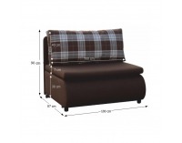 Rozkladacie kreslo s úložným priestorom Keny - hnedá / vzor