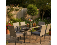 Záhradný set z umelého ratanu Keon - sivá