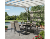 Záhradný set z umelého ratanu Keon - sivá