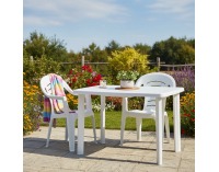 Záhradné stohovateľné kreslo Kesia - biela