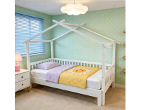 Montessori posteľ s prístelkou Kesio 90x200 cm - biela