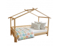 Montessori posteľ s prístelkou Kesio 90x200 cm - prírodná
