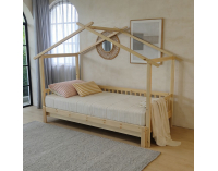Montessori posteľ s prístelkou Kesio 90x200 cm - prírodná